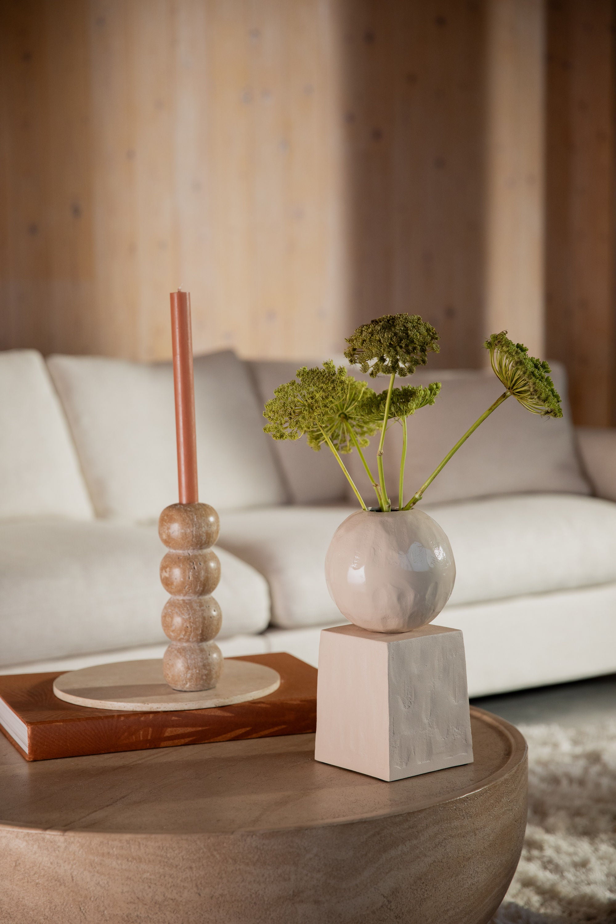 Zuiver Crocus Beige Gloss Spherical Vase - CLEARANCE